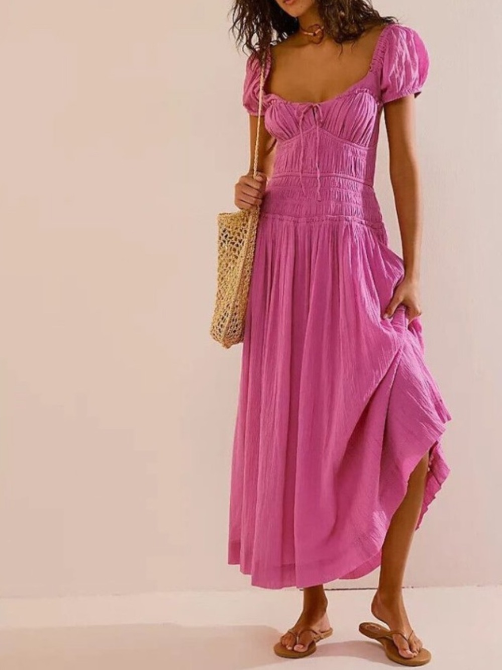 Free People Feeling Bonita Midi Dress (Pink)